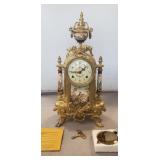 Brass Mantle Clock w/ Key (Replica/Unverified)