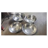 (4) Stainless Steel Bowls (Three 16" Diameter &