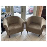Pair of Tan Suede Chairs
