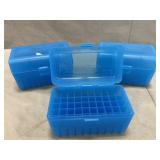 (3) Plastic 50 Round Ammo Cases