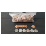 (6) 1943 Steel Pennies, (1) Off Center Error