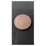(1) 1864 U.S. Two Cent Coin