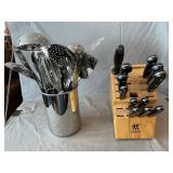 J.A. Henkel Knife Block & Knives, All-Clad