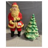 Blow Mold Lighted  Christmas Tree (Missing Some