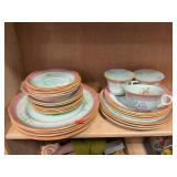 Lot Of Adams Calyx Ware, Lowestoft Pattern