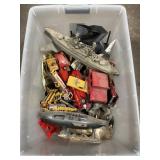 Tote Of Model Cars & Boats, Plastic Vehicle