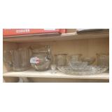Shelf Lot Of Assorted Clear Glassware