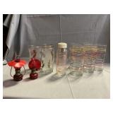 1980ï¿½s Anchor Hocking Glasses, Libbey Gold Leaf