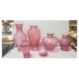(6) Assorted Glass Vases