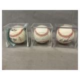 (3) Signed Baseballs