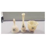 (3) Vintage Fenton Pieces (Bell 6" Tall, Bud Vase