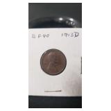 (1) 1913-D Wheat Penny