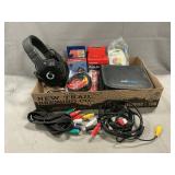 Lot With Headphones, CDï¿½s In Holder, AC Adapter