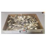 Tray Lot Of Assorted Silver Plated Flatware