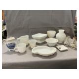 Lot Of Milk Glass, Vintage Porcelain Pieces