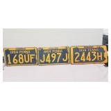 (3) Vintage PA. License Plates (1954, 1954 &