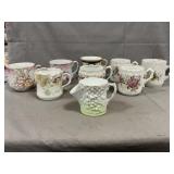 Lot Of Victorian Porcelain Mustache Mugs