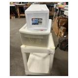 Plastic Table, Storage Bins