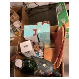 Box Lot With WineBottle Glasses, Crystal Martini