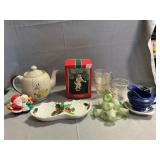 Lefton Holly Divided Dish, Candle, Ornament,