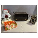Vintage Philco Radio, Kodak Brownie, Jr. Camera,
