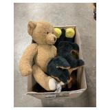 Box Lot Of Vintage Plush Animals,Including