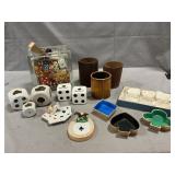 Vintage Dice Ashtrays, S & P, Salt Cellar Set,