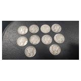 (10) U.S. Silver Mercury Dimes