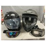 Pair Of DOT Approved Helmets, Goggles