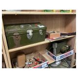 Shelf Lot With Metal Box, Fishing Lures,Hunting