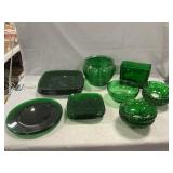 Lot Of Green Glassware