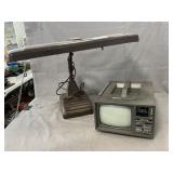 Vintage Desk Lamp & Portable 5ï¿½ TV