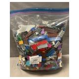 Bag Of Lego-Like Plastic Building Blocks