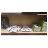 Shelf Lot Of Assorted Vintage Christmas Dishware