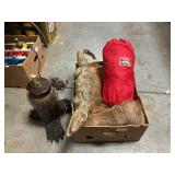 Box Lot With Bear Claw Lamp Base, Preserved