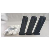 (3) Sig Sauer P226 9mm Magazines & Pack Of (25)