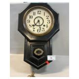 New Haven Clock Co. Regulator Wall Clock With Key