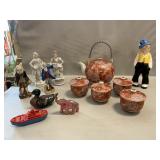 Yamasaki Tea Set, Occupied Japan Figures, Tin