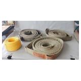 (3) Lifting Slings & Nylon Rope