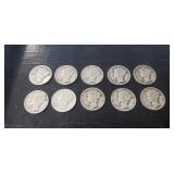 (10) Silver U.S. Mercury Dimes