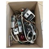 Box Lot With Extension Cords, Cordless Phones,