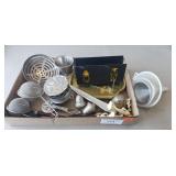Tray Lot Of Assorted Kitchen Utensils & More