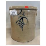 Blue-Decorated Stoneware Crock
