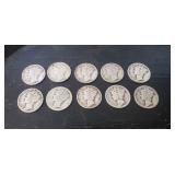 (10) Silver U.S. Mercury Dimes