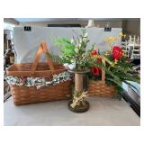 Longaberger Basket, Faux Flowers