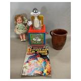 Bugs Bunny Jack-in-The-Box, Redware Pottery,