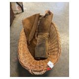 Wicker Laundry Basket, Suede Riding Chaps