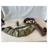 Lot With U.S. Military Ammo Belt & (6) Clips,