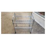 (1) Chrome-Plated Wire Utility Unit w/ Two Basket