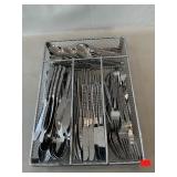 Stainless Steel Flatware In Organizer